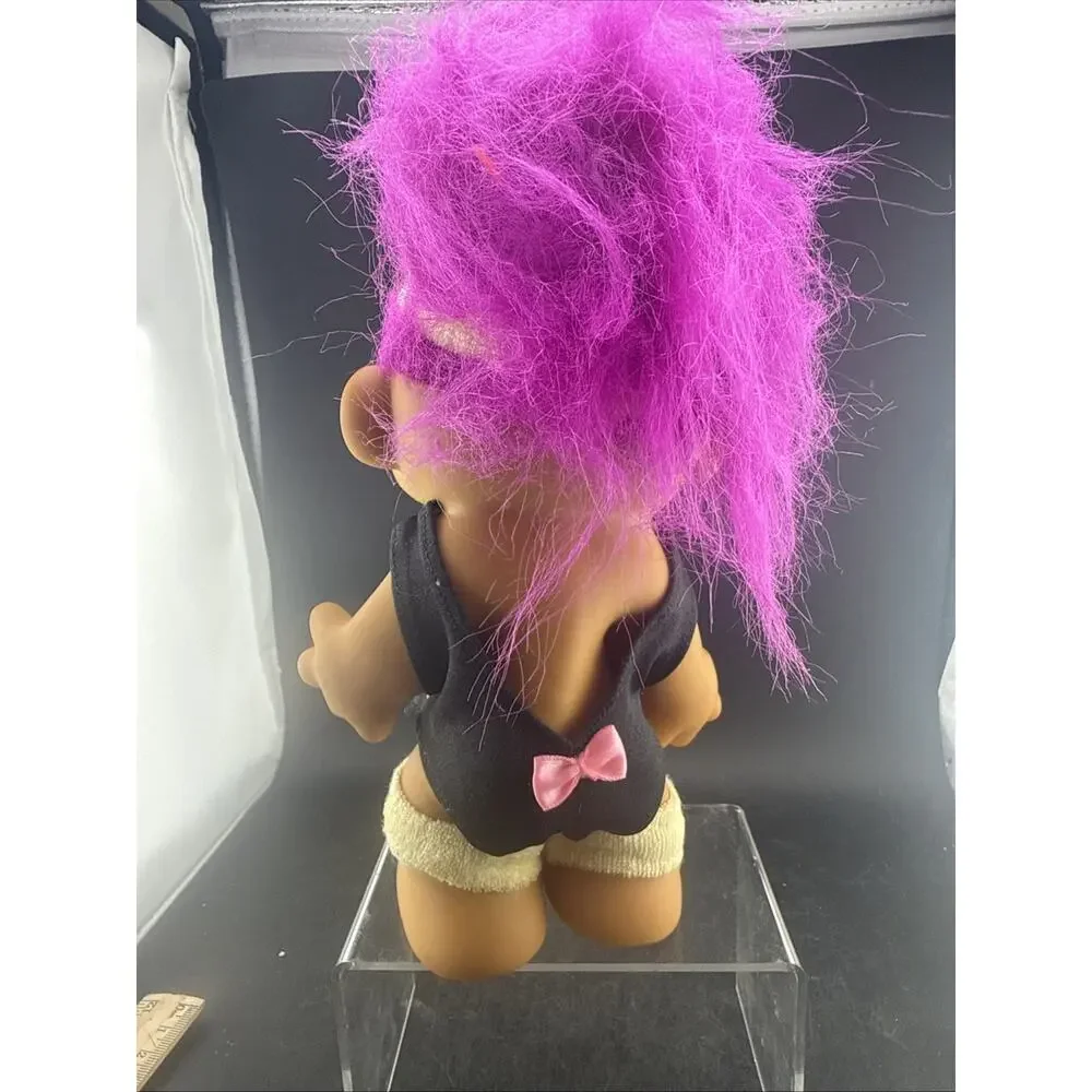 Vintage Russ Berrie Troll Doll 9” #18443 Aerobics Workout Pink Hair 1990s